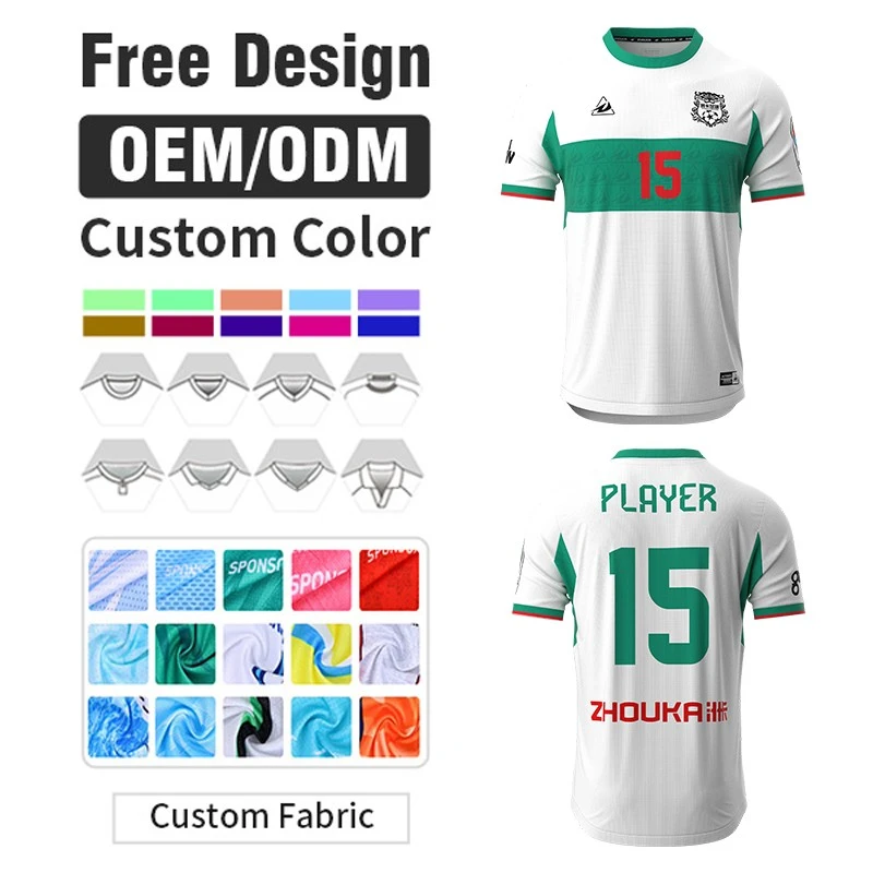 Wholesale Custom Team Soccer Jersey 100% Polyester Breathable Quick Dry Football Shirt high quality